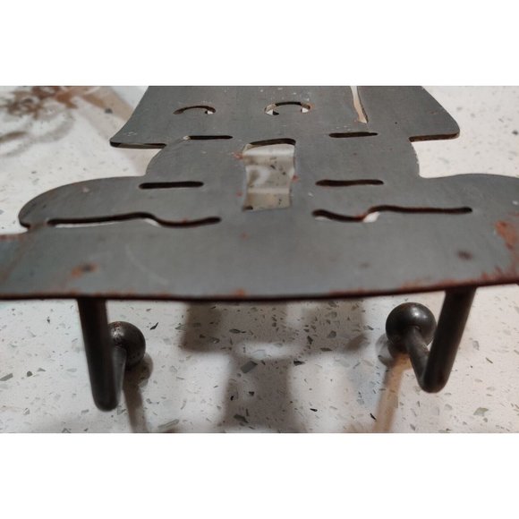 Laser Cut Metal Art Chef w/ Fork VS Lobster Towel Hooks 15" Rustic Shop Decor - Picture 12 of 16